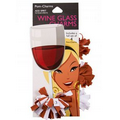 Pom-charms  Wine Glass Charms - Burnt Orange/White